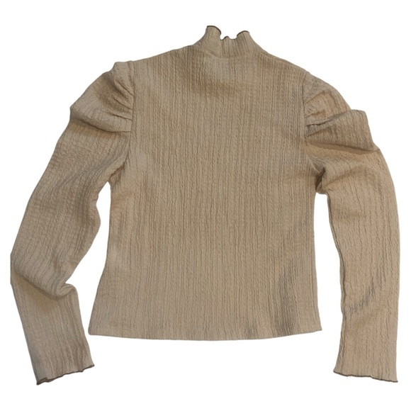 Free People Cream Turtleneck Pullover Knit Top Size S - Picture 3 of 4